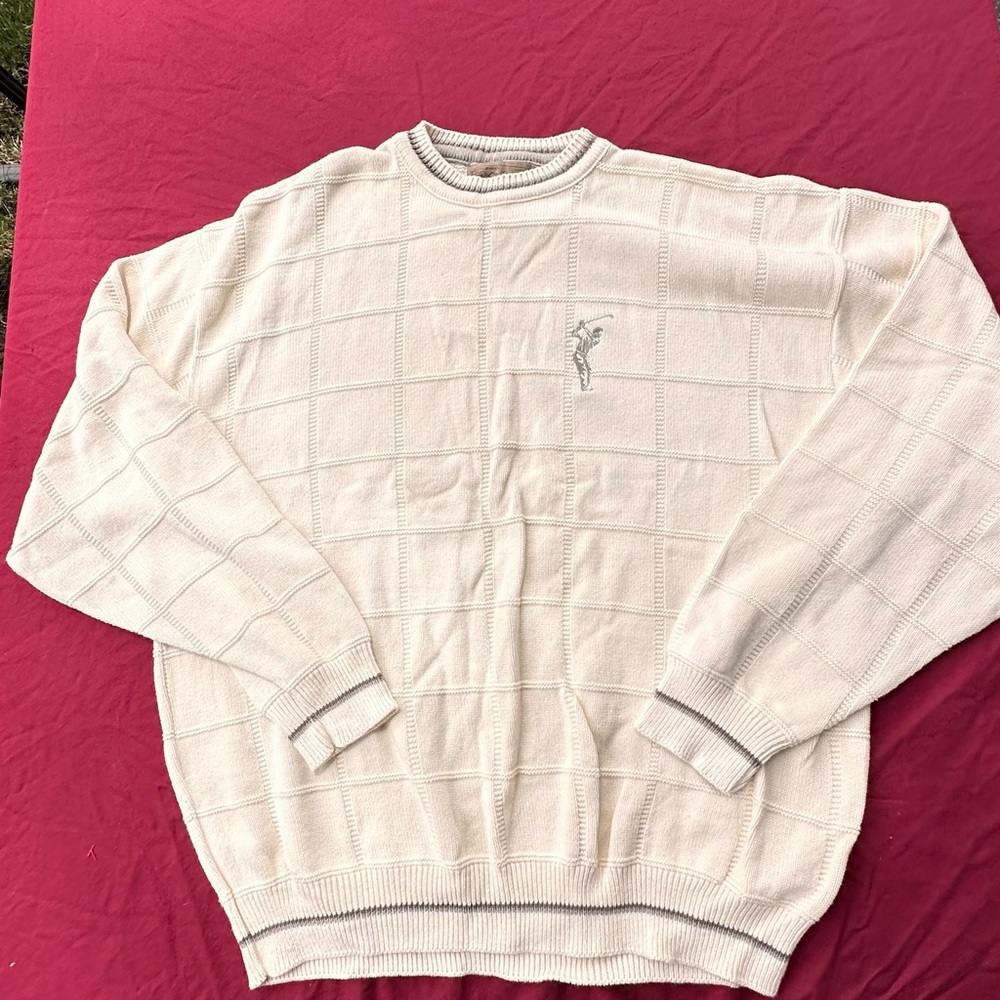Men's Classic Cream Crewneck Sweater